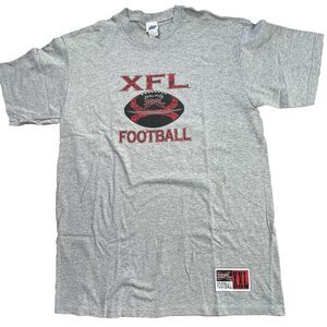 XFL Football Shirt Mens Large Grey Drew Pearson WWE Rock Johnson Cotton
